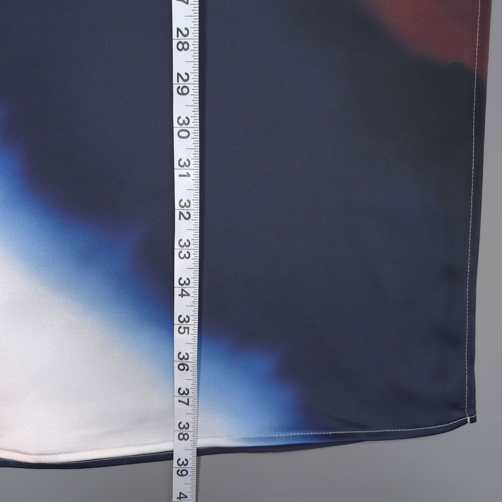 EXPRESS  New High‎ Waisted Printed Satin Maxi Slip Skirt LARGE 07650886 - Picture 7 of 15